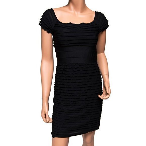 Max Studio Black Casual Dress Size S‎ Square Neck R - Picture 1 of 7